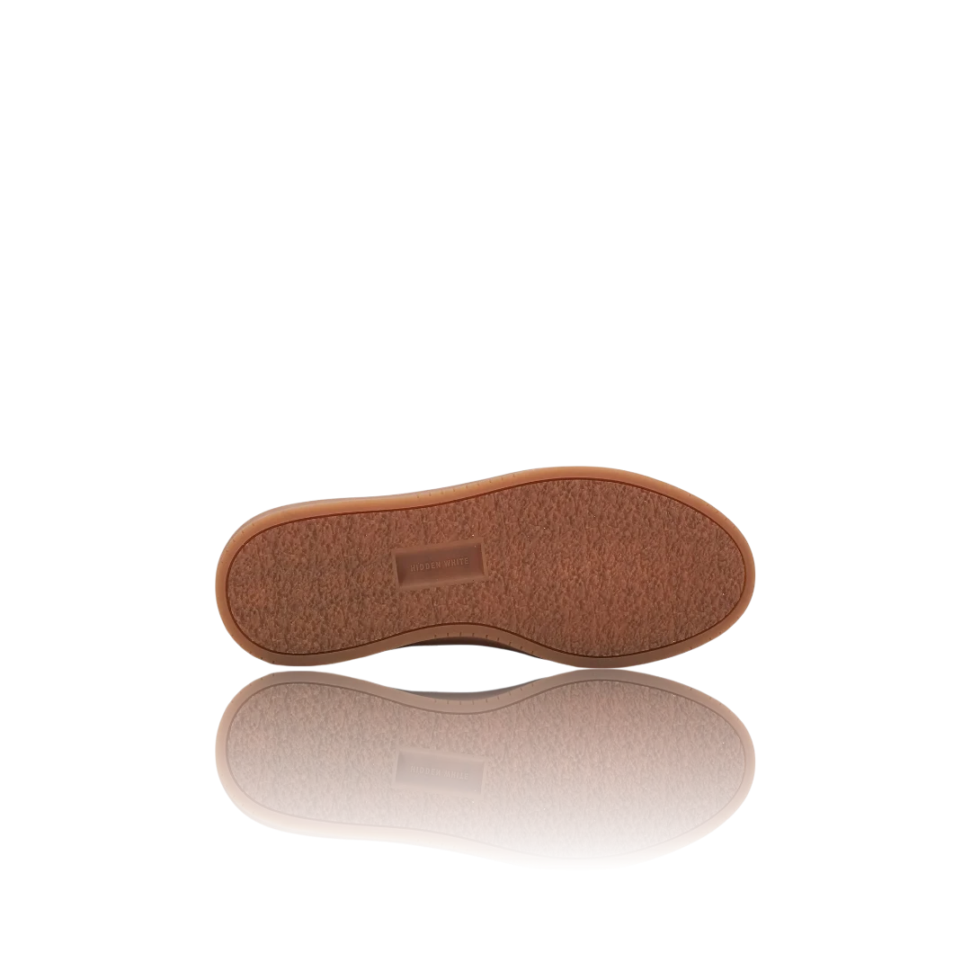 Tan Desert Suede-Trimmed Leather Sneakers